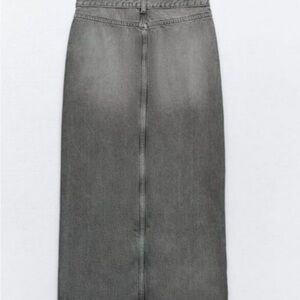 Zara Charcoal Pencil Denim Skirt NWT